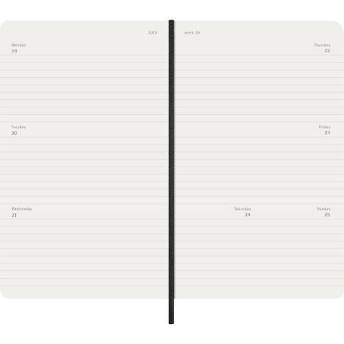 2027 Moleskine Weekly Horizontal Softcover Large Black 12-Month Diary