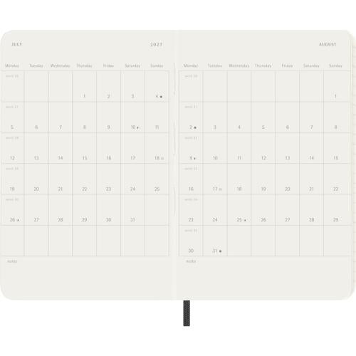 2027 Moleskine Weekly Horizontal Softcover Pocket Black 12-Month Diary