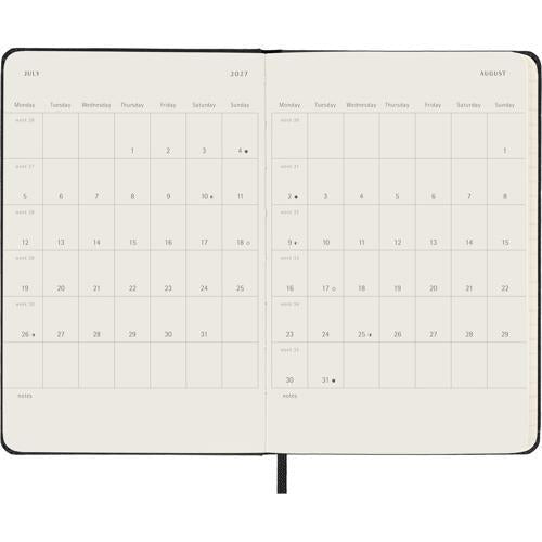 2027 Moleskine Weekly Vertical Hardcover Pocket Black 12-Month Diary