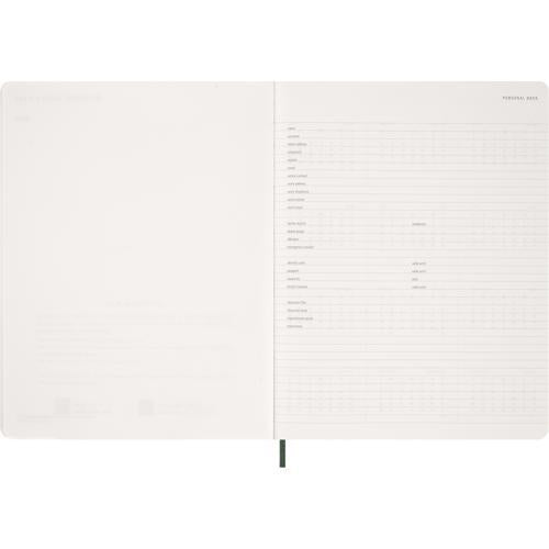 2027 Moleskine Essential Softcover Weekly Vertical XXL Myrtle Green Planner