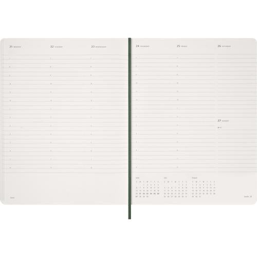 2027 Moleskine Essential Softcover Weekly Vertical XXL Myrtle Green Planner