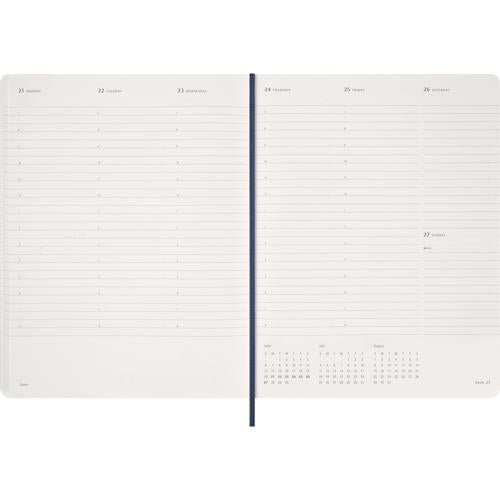 2027 Moleskine Essential Softcover Weekly Vertical XXL Sapphire Blue Planner