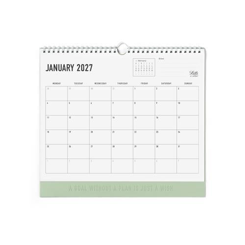 2027 Conscious Wall Calendar 300x270mm Sage - Letts of London