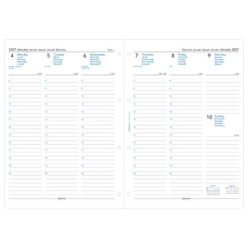 2027 Filofax Week to View with Appointments Vertical A4 Multilanguage Refill