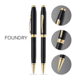 Ballpoint Pen - Cross Foundry Black Lacquer with Gold Trim