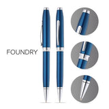 Ballpoint Pen - Cross Foundry Blue Lacquer with Chrome Trim