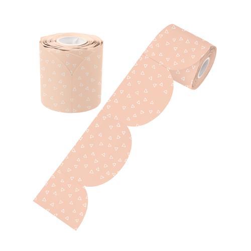 Peach Patterned Scalloped Classroom Border Roll - LCBF