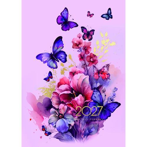 2027 A4 Monthly Planner Butterflies - Collins Designer