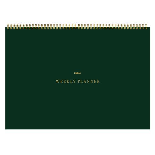 A4 Weekly Desk Planner Pad 50 Sheets Executive Green Undated - Collins