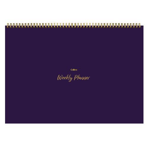 A4 Weekly Desk Planner Pad 50 Sheets Purple Checks Undated - Collins