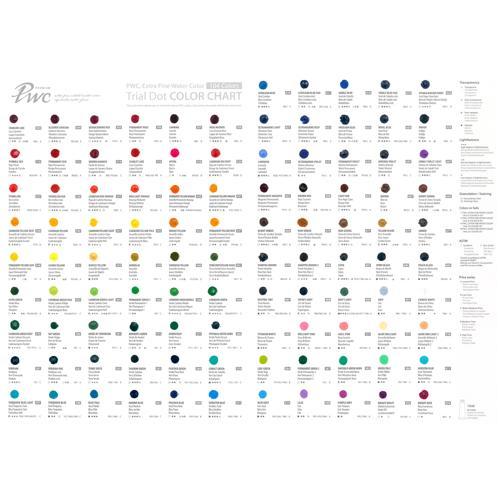 PWC Extra Fine Watercolour 104-Colour Dot Chart - ShinHan