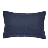 Herringbone Embossed Coverlet Set Navy Queen/King