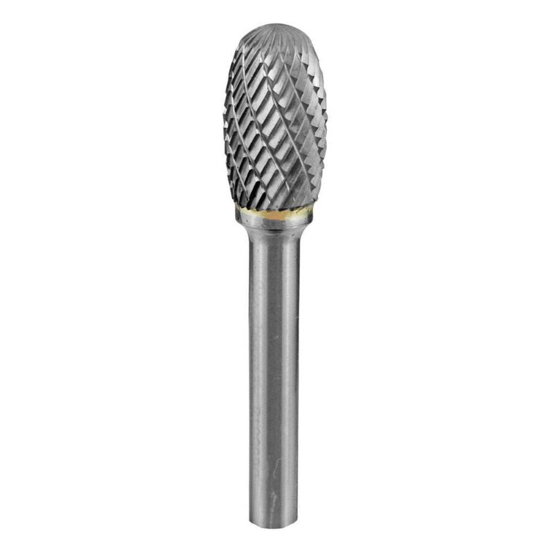 High-quality 1/2 x 7/8in oval carbide burr for precision shaping and deburring in metal, wood, and more with rotary tools.