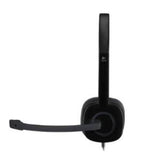 Logitech Stereo Headset H151, over-the-head design, noise-cancelling mic, 3.5mm jack, ideal for gaming and calls.