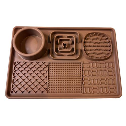 Dog - Slow Feeder Bento Mat Mocha 30x20cm