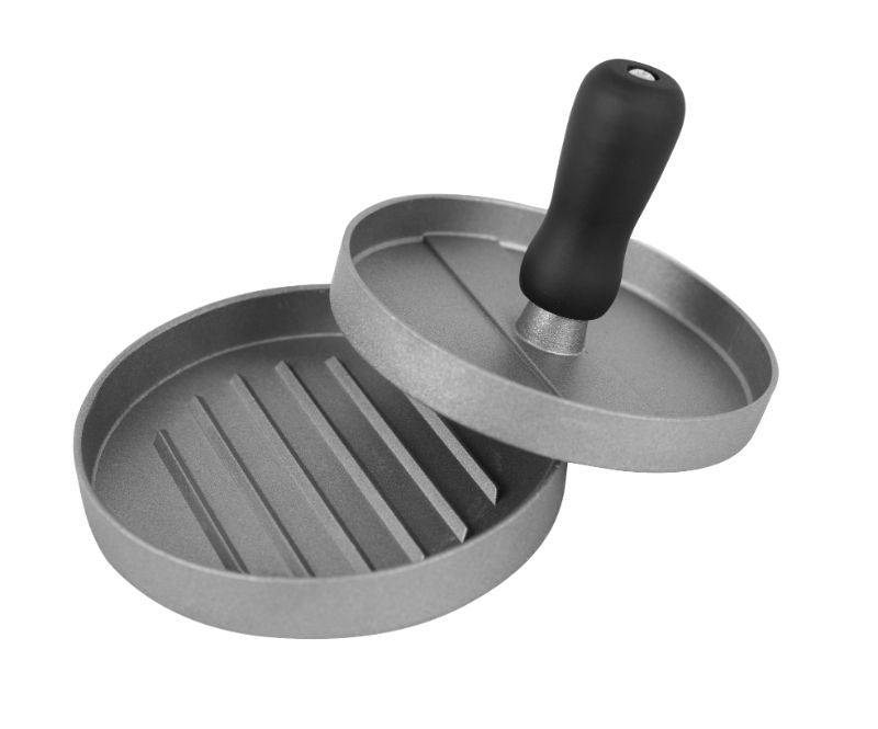 Avanti Single Burger Press shapes 11.5cm patties with a non-stick coating and soft touch handle for easy use.