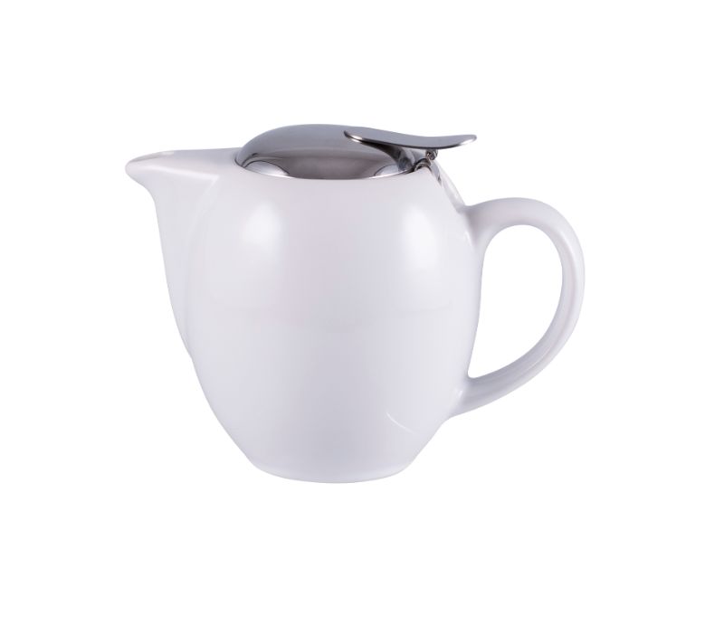 Elegant white Avanti Camelia Teapot 350ml with ergonomic handle and graceful spout, perfect for tea parties or personal use.