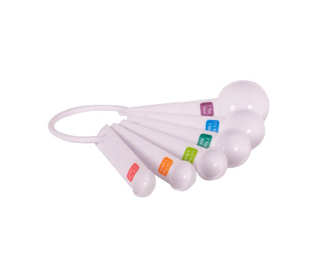 Colorful Avanti Plastic Measuring Spoons Set of 6, perfect for precise measurement of wet and dry ingredients.