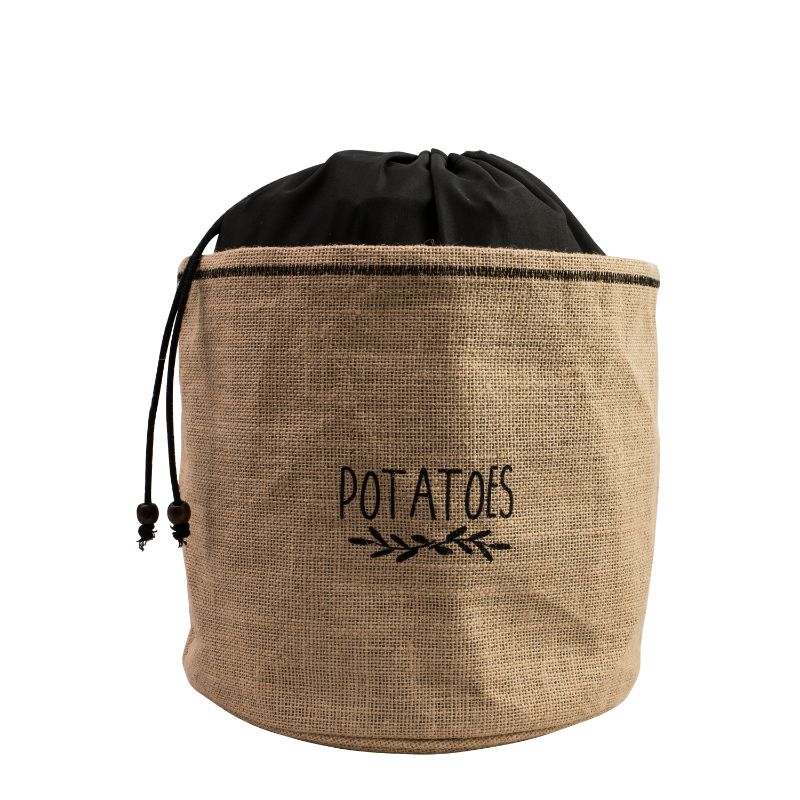 Avanti Potato Storage Bag in jute, 24x24cm, keeps potatoes fresh with breathable material and drawstring closure.