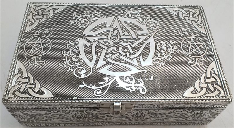 Jewelry Box - Silver Celtic Pentagram (18cm)