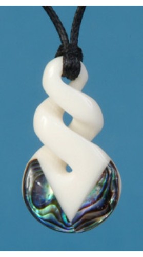 Pendant - Bone Double Twist  - Kiwiana - Version 1