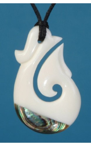 Pendant - Bone Fish Hook  - Kiwiana - Version 1