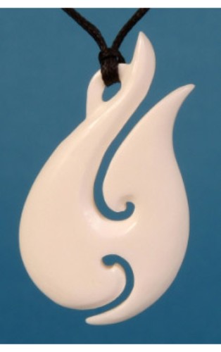 Pendant - Bone Fish Hook  - Kiwiana Type 1