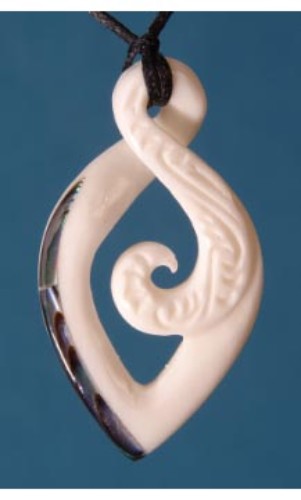 Pendant - Bone Twist Koru  - Kiwiana