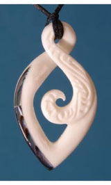 Pendant - Bone Twist Koru  - Kiwiana