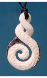 Pendant - Bone Twist Koru  - Kiwiana