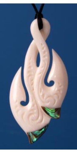 Pendant - Bone Double Hook  - Kiwiana