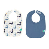Roll Neck Bib 2pk - Whales - All4Ella