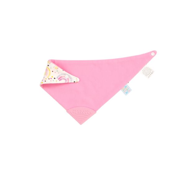 Bandana Bib With Silicone - Watercolour Rainbow - All4Ella