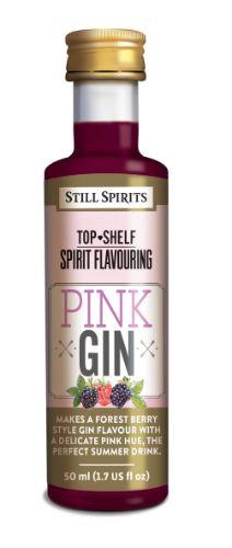 A Still Spirits Top Shelf Pink Gin kit for crafting a berry-infused pink gin, perfect for summer cocktails and gatherings.