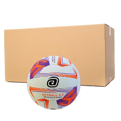 Avaro Club Netball Sz5 Purple/Orange Carton (40)