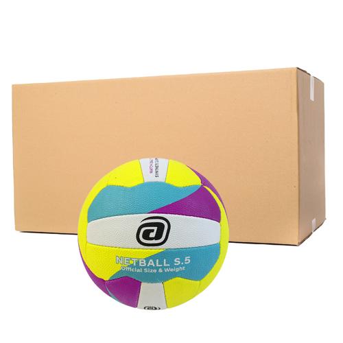 Avaro Club Netball Sz5 Purple/Yellow/Teal Carton (40)