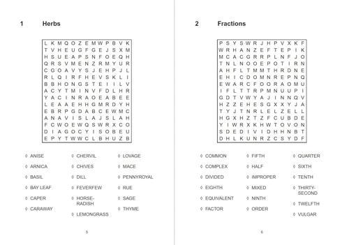 Botanical Wordsearch
