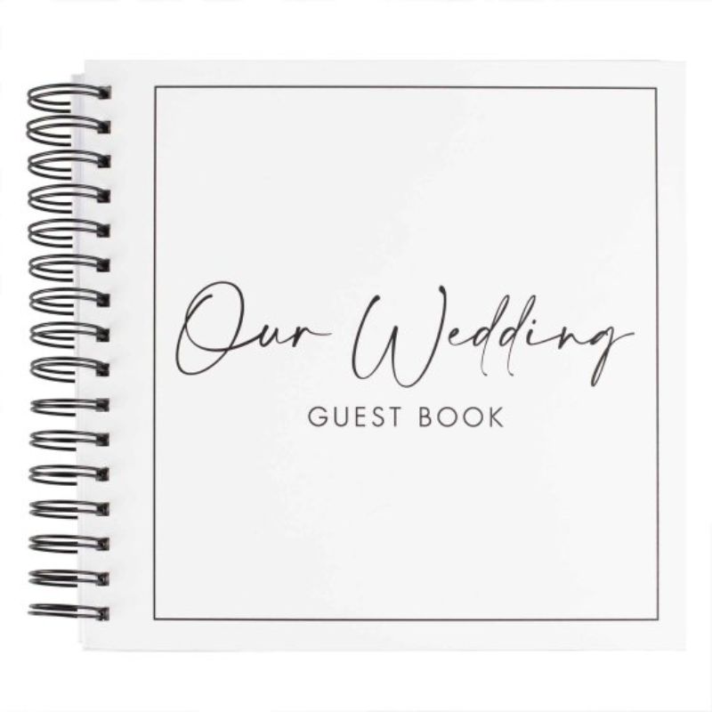 Contemporary Wedding Black & White Wedding Guest Book