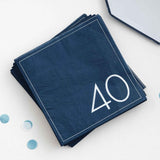 Mix it Up Navy 40th Birthday Milestone Paper Napkins - Pack of 16