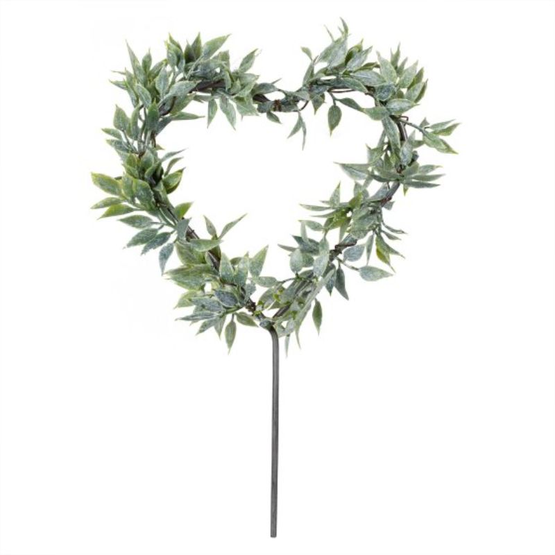 Sage Wedding Foliage Heart Wedding Cake Topper