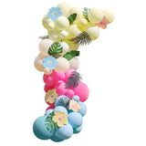 Tiki Tropics Hawaiian Tiki Balloon Arch with Tropical Flowers & Foliage - Pack of 70