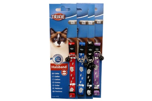 Nylon reflective collar in assorted colors, enhancing visibility and safety for pets during walks.