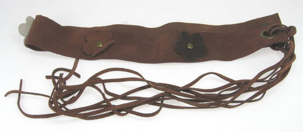Belt - Suede with Daisies - Brown - Smartfox