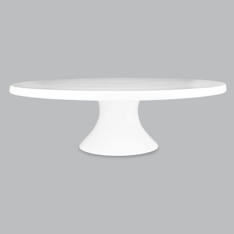 Elegant 30 x 10cm white cake stand made from durable new bone porcelain, perfect for various desserts and easy to clean.