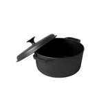 Durable 25cm PYROCAST cast iron casserole with lid for even cooking, heat retention, and versatile use indoors and outdoors.