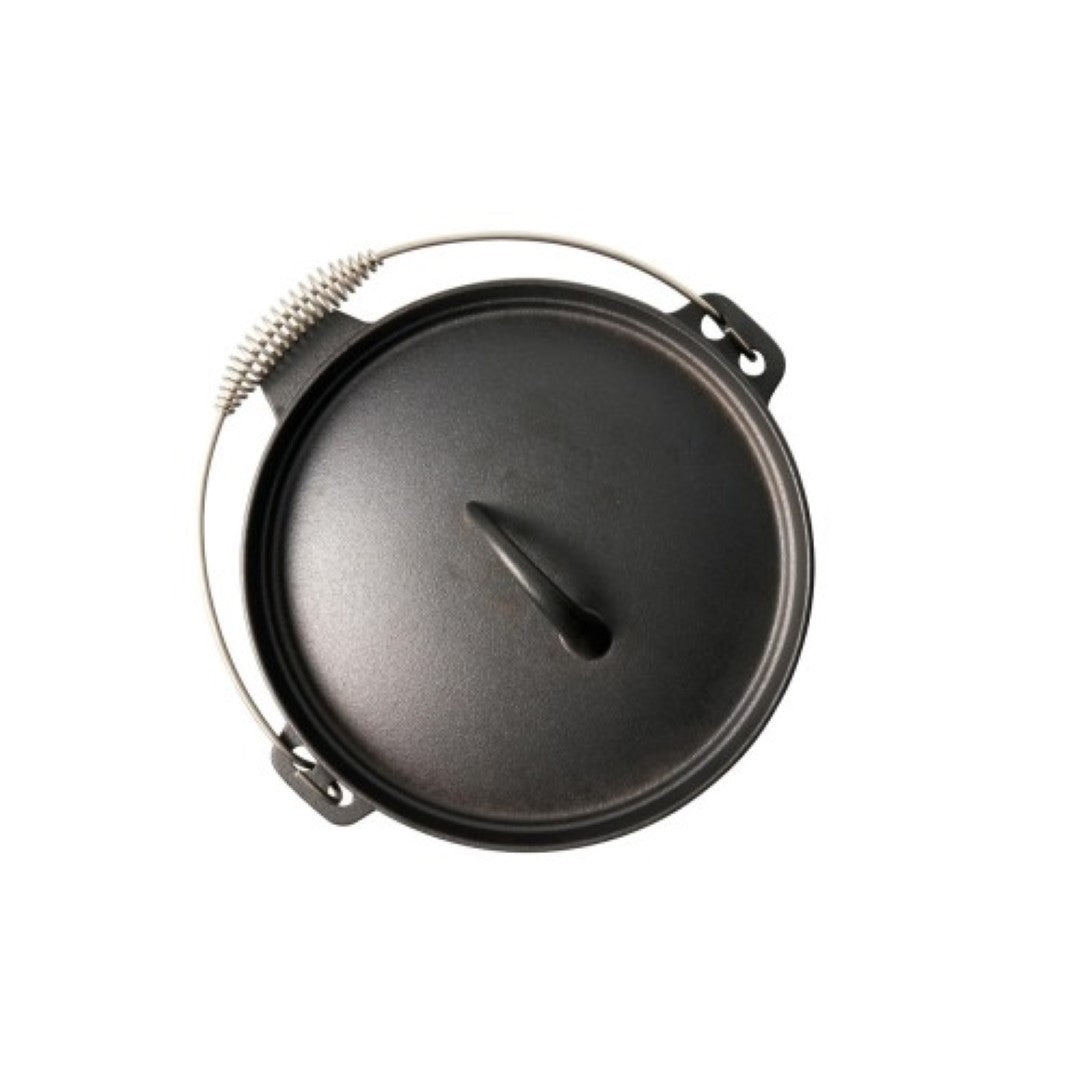 PYROLUX Pyrocast Camp Oven, 31cm, 7.3L; pre-seasoned cast iron for even cooking, ideal for campfires and outdoor meals.