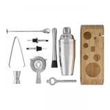 Avanti 10-piece bar set with bamboo stand, featuring durable stainless steel tools for mixology enthusiasts.