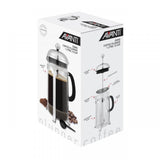 Caf Press Coffee Plunger AVANTI Domo in 350ml, featuring borosilicate glass, stainless steel, drip-free spout, and coffee scoop.