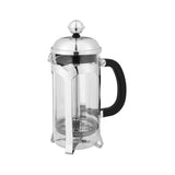 Chic 350ml French press made of borosilicate glass and stainless steel, perfect for brewing 3 cups of rich coffee.