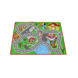 Colorful BB Junior VW Junior City Playmat (100x70 cm) with streets, buildings, and VW Combi toys for imaginative play.